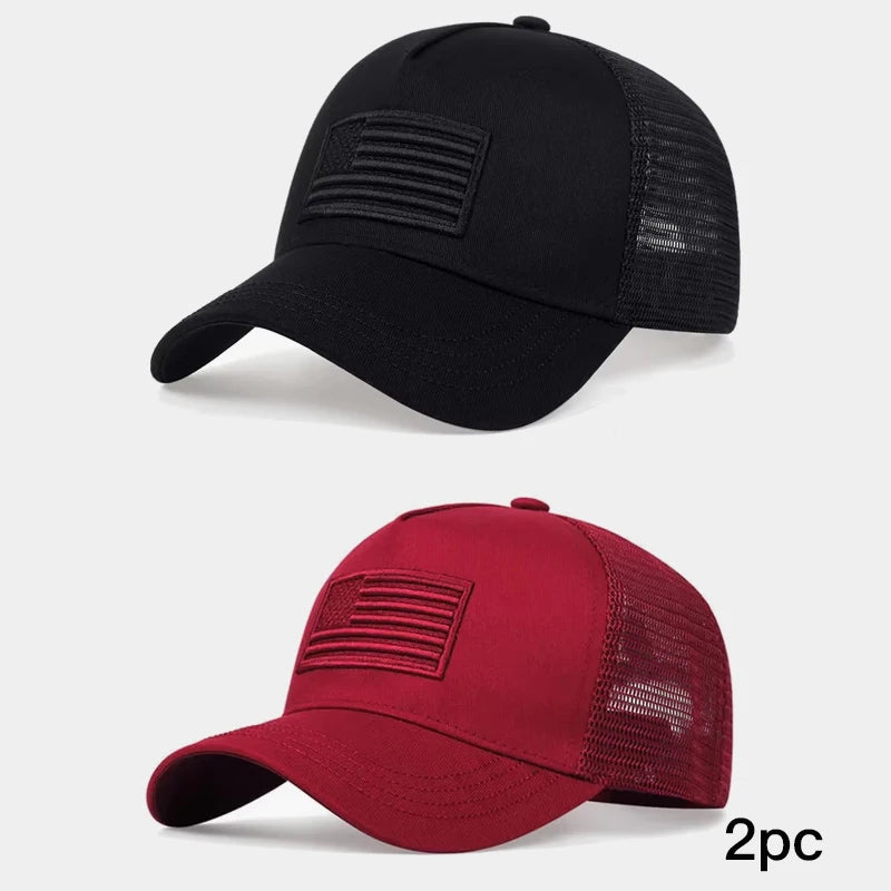 American Flag Camo Cap - Summer Sunscreen Tennis Hat