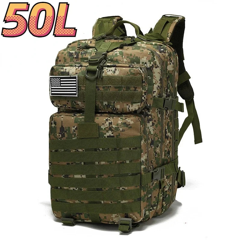 30L/50L Waterproof Tactical Backpack - Outdoor Hiking & Camping Rucksack