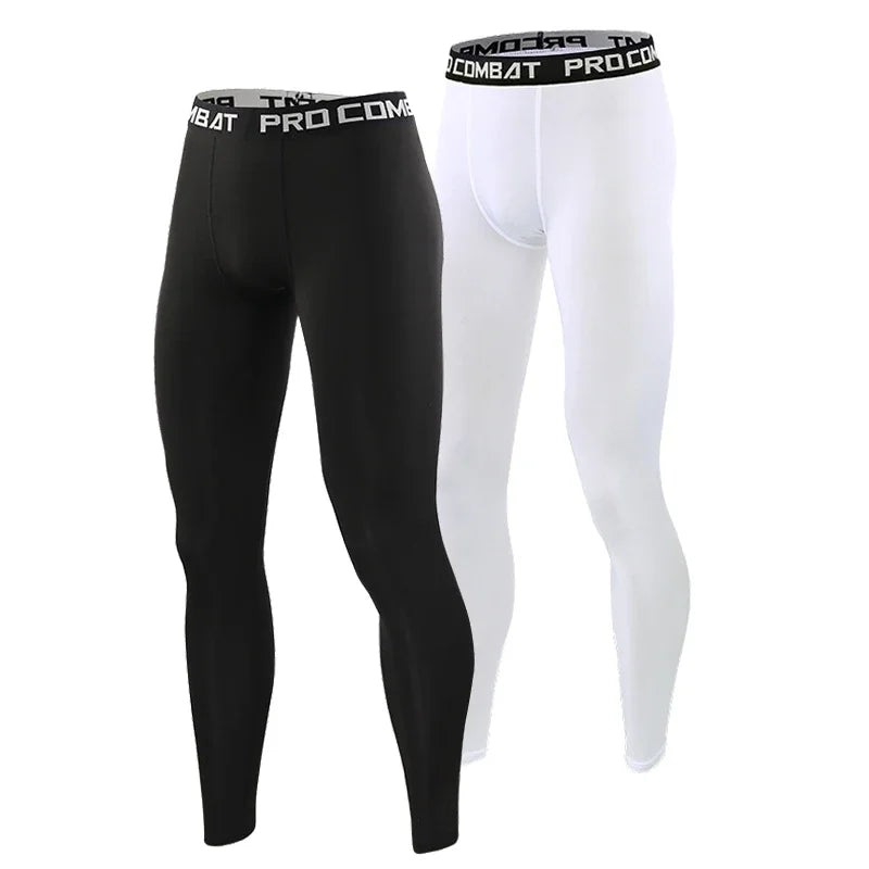 Men's Compression Leggings - Quick Dry Running & Gym Training Tights