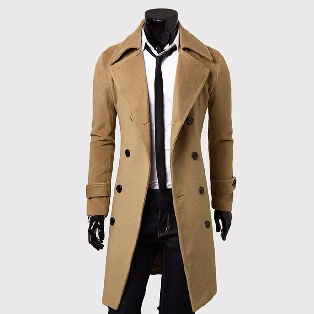 Simple Trench Coat - Double-Breasted Coldproof