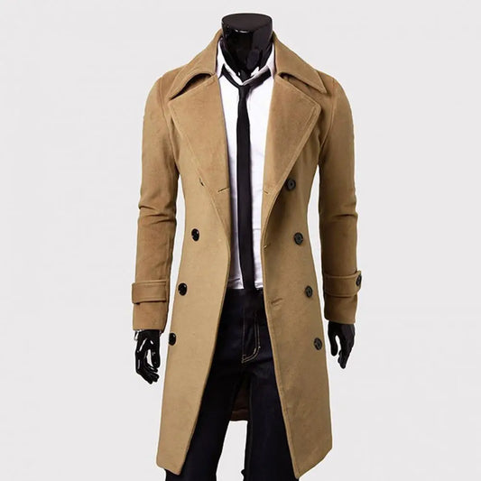 Simple Trench Coat - Double-Breasted Coldproof
