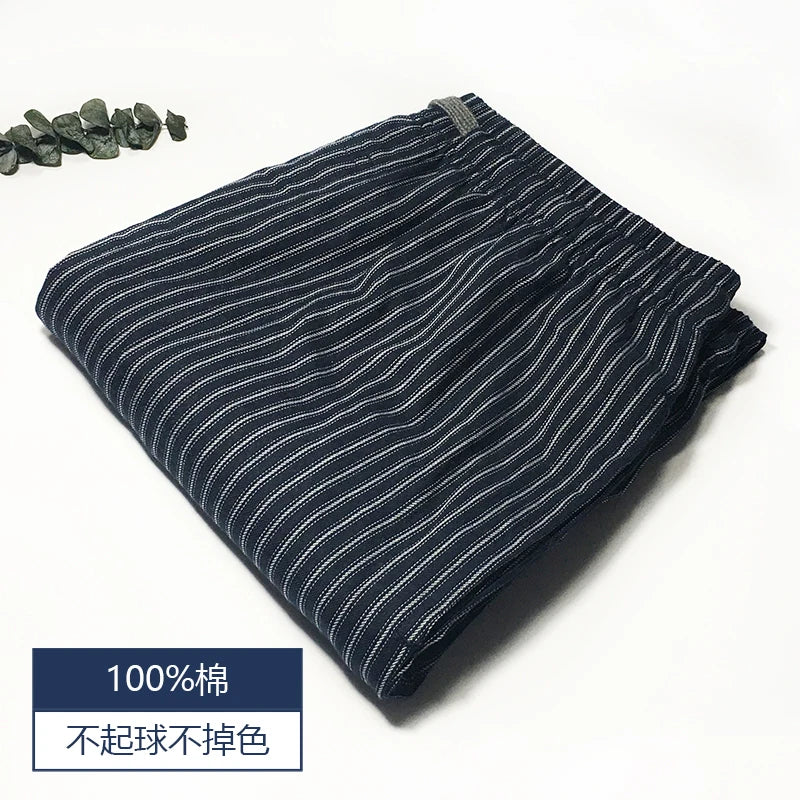 Men's Pure Cotton Plaid Sleep Pants - Lightweight Casual Lounge Trousers