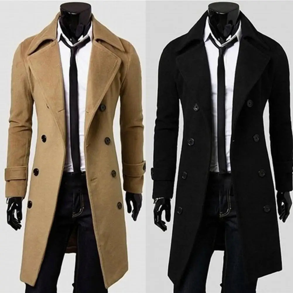 Simple Trench Coat - Double-Breasted Coldproof