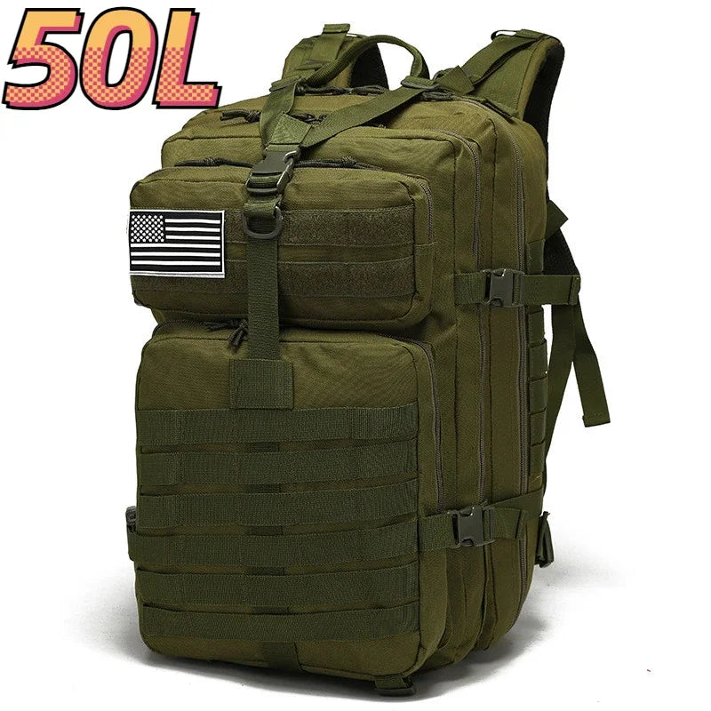 30L/50L Waterproof Tactical Backpack - Outdoor Hiking & Camping Rucksack