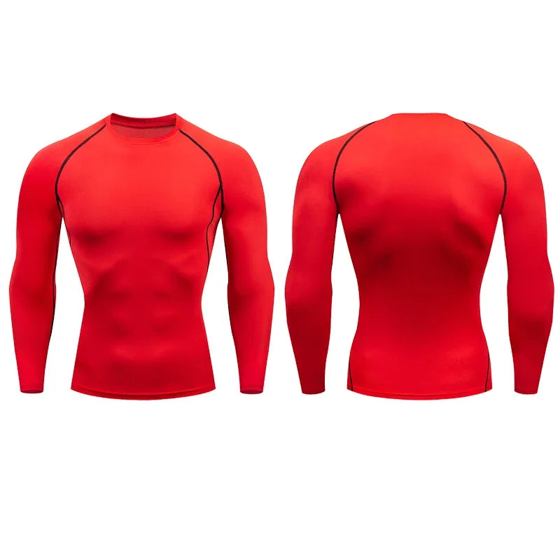 Men's Compression Running Shirt - Long Sleeve Fitness Training Top