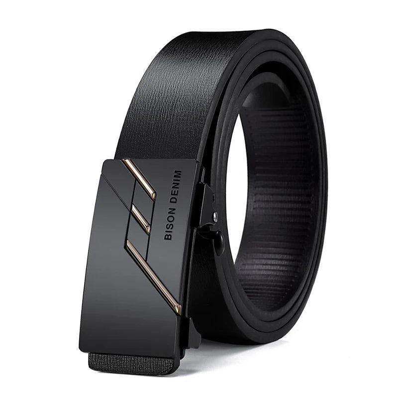 Men's Genuine Leather Belt - Automatic Buckle Dress & Casual Belt