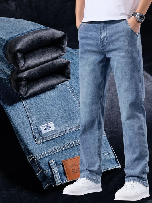 Fleece-Lined Winter Jeans - Warm Business Casual
