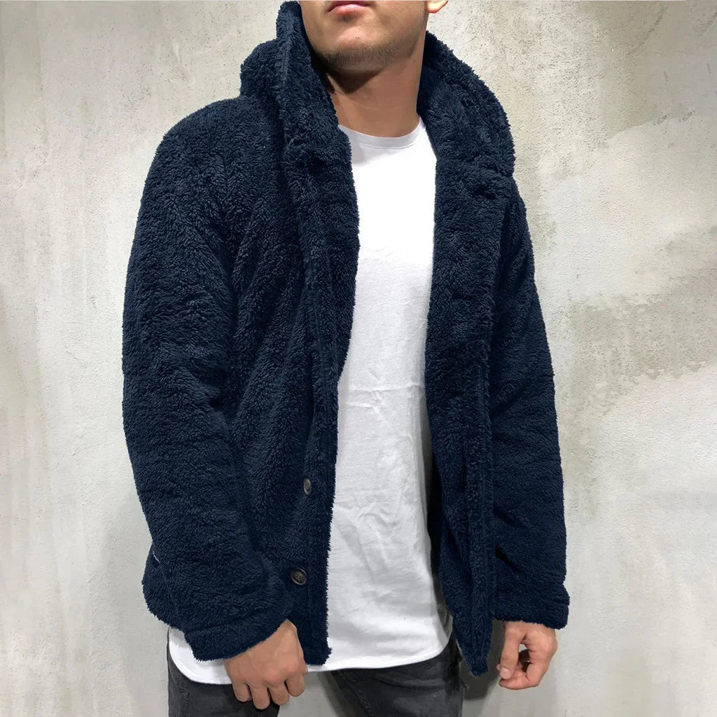 Men's Hooded Fleece Coat - Premium Winter Jacket
