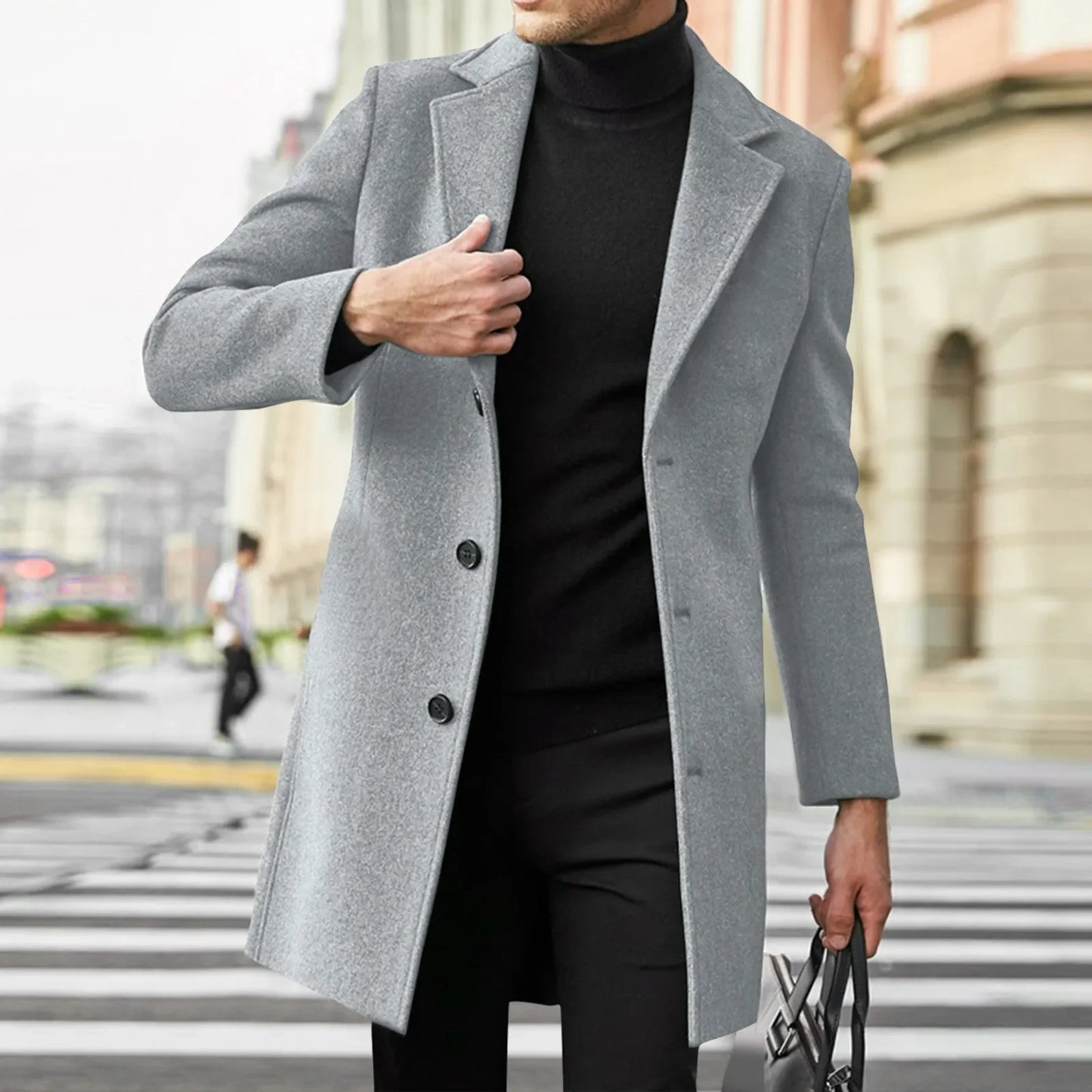 Wool Blend Trench Coat - Business Casual