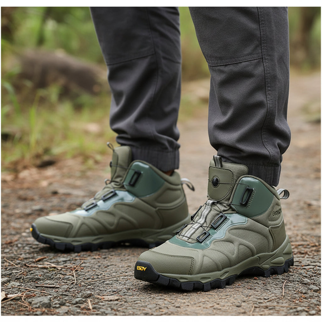 Men's Tactical Combat Boots - Leather Lace-Up Winter Ankle Work Boots