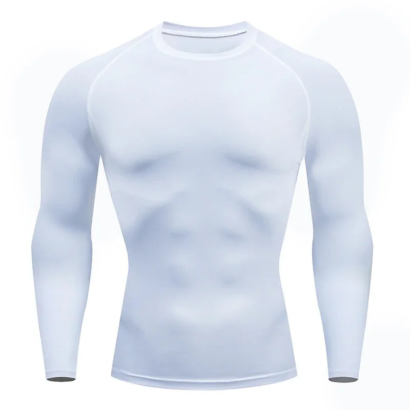 Men's Compression Running Shirt - Long Sleeve Fitness Training Top