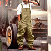 Retro Denim Jumpsuit - Loose Cargo Overalls