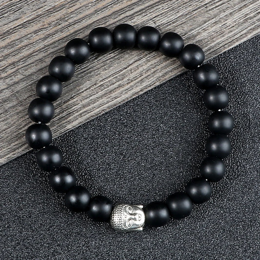 Buddha Lava Stone Bracelet - Healing Prayer Beads