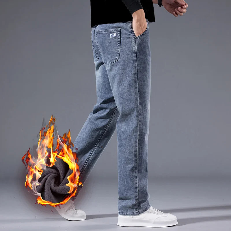 Fleece-Lined Winter Jeans - Warm Business Casual
