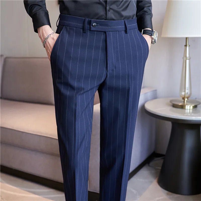 QJ CINGA Wool Suit Pants - British Style Formal Trousers