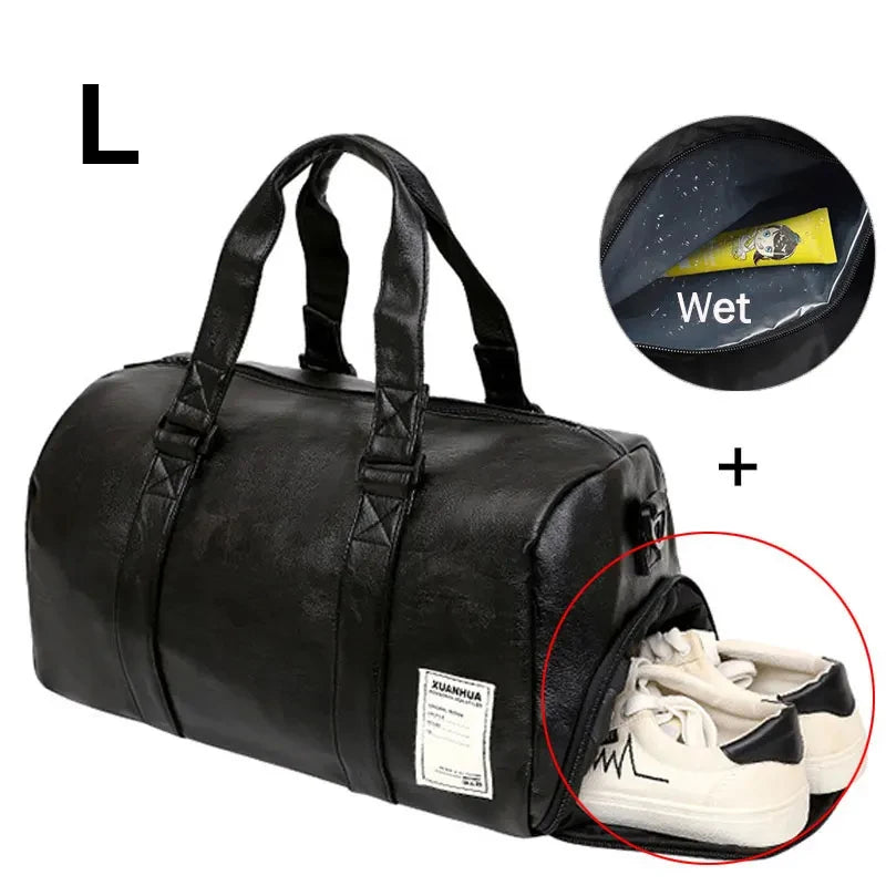 Leather Gym Bag - Premium Sports Duffle for Men & Women