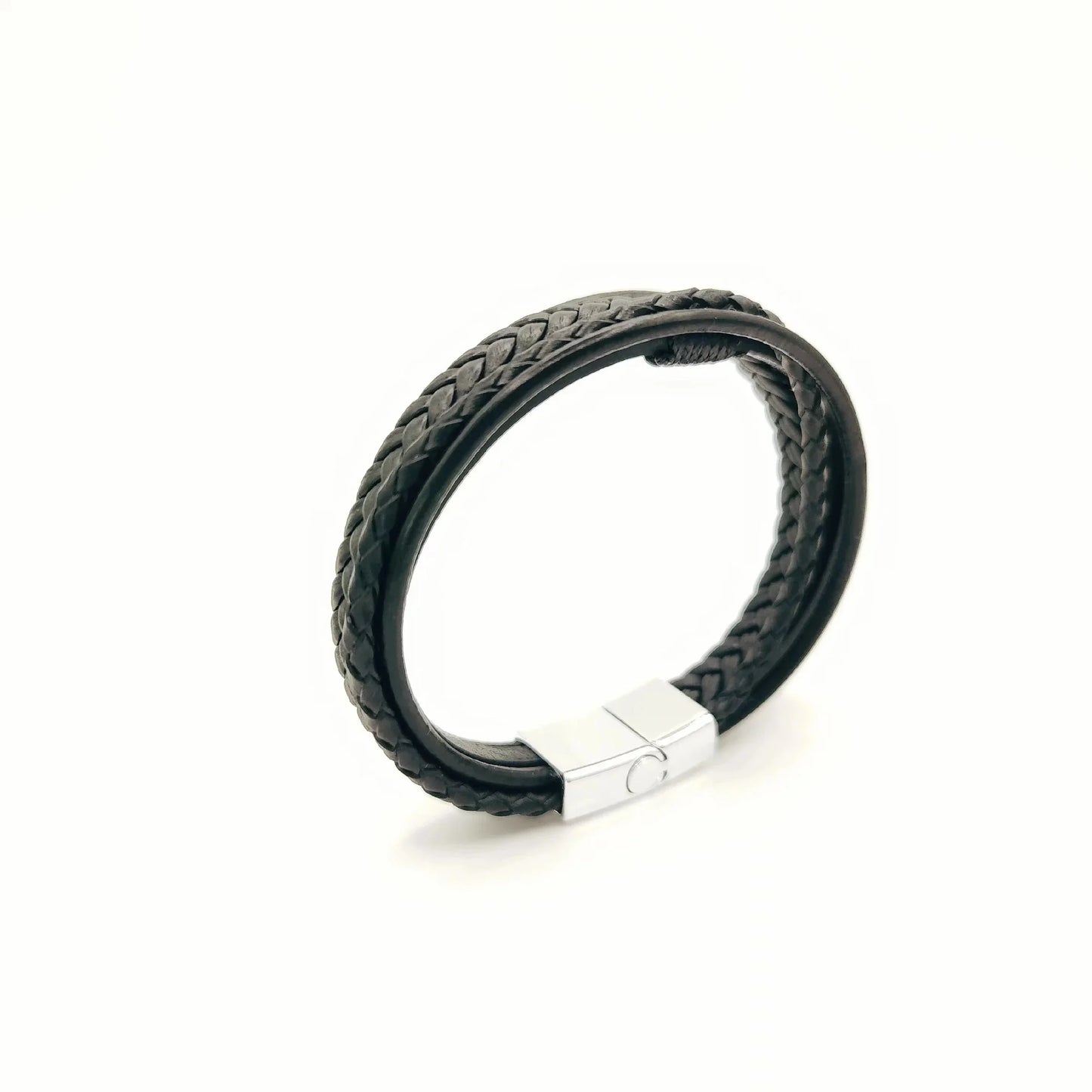 Braided Leather Bracelet - Magnetic Clasp
