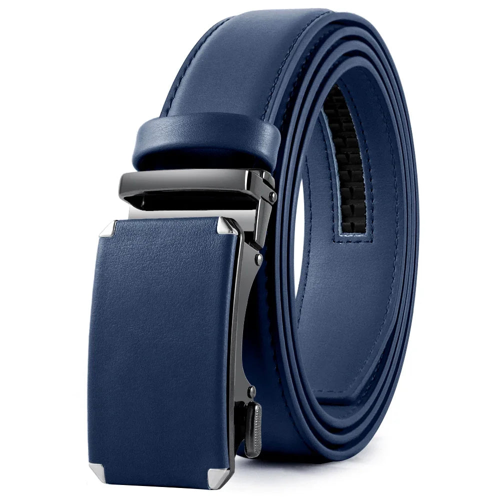 Men's Genuine Leather Belt - Automatic Ratchet Buckle Dress Belt