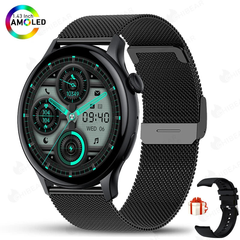 AMOLED Smartwatch - AI Voice Health Monitoring