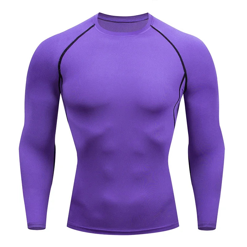 Men's Compression Running Shirt - Long Sleeve Fitness Training Top