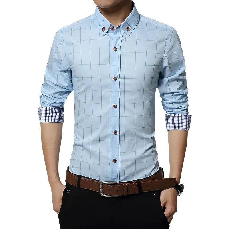 Men's Floral Print Dress Shirt - Long Sleeve Slim Fit Business Casual