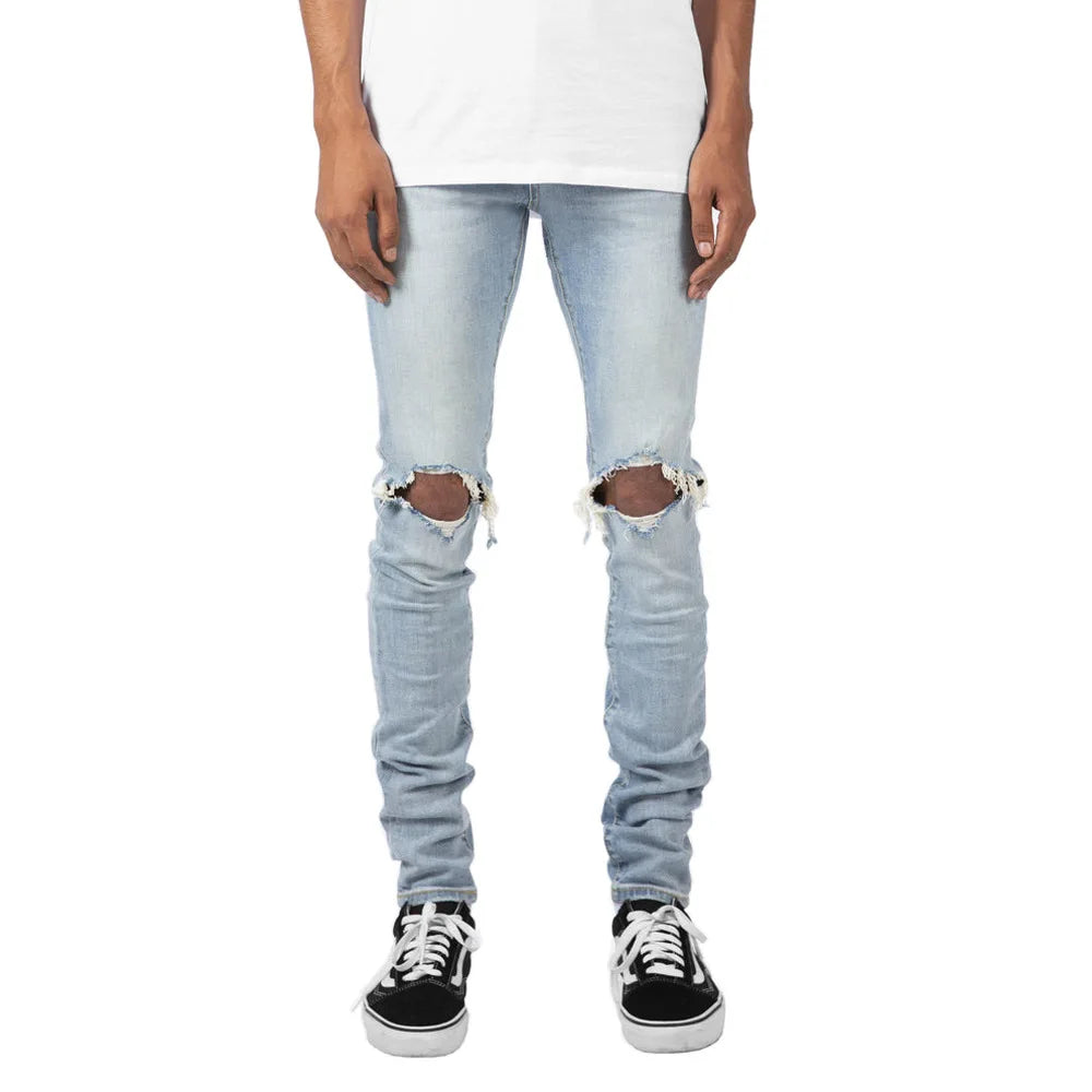 High Street Ripped Jeans - Fashion Skinny Denim