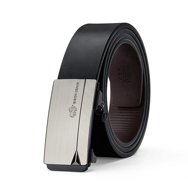 Men's Genuine Leather Belt - Automatic Buckle Dress & Casual Belt