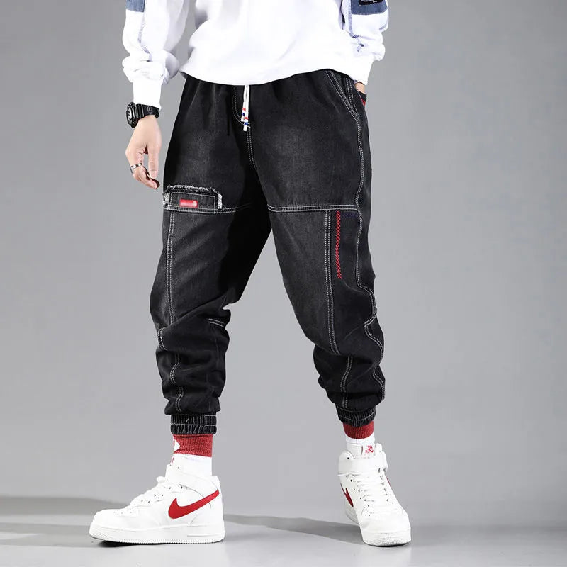 2025 Hip Hop Cargo Jeans - Elastic Harun Joggers