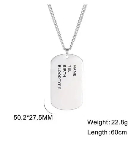 Custom Military Dog Tag - Personalized Soldier Chain