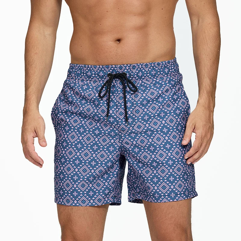 DATIFER Beach Print Shorts - Fitness Workout Trunks