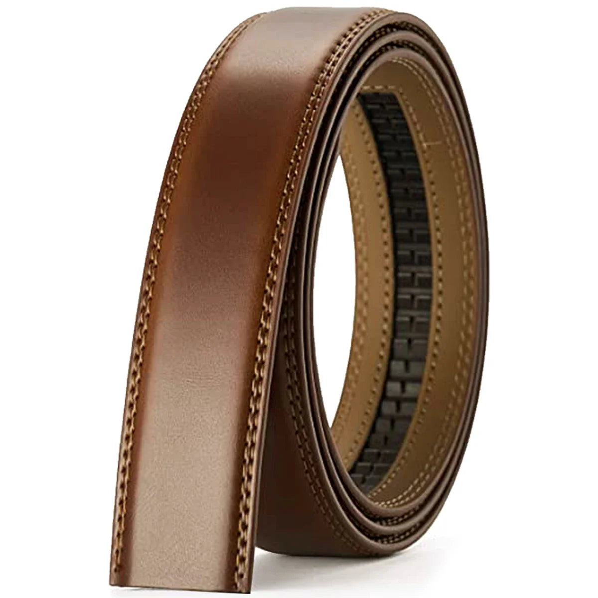 Men's Genuine Leather Belt - Automatic Ratchet Buckle Dress Belt