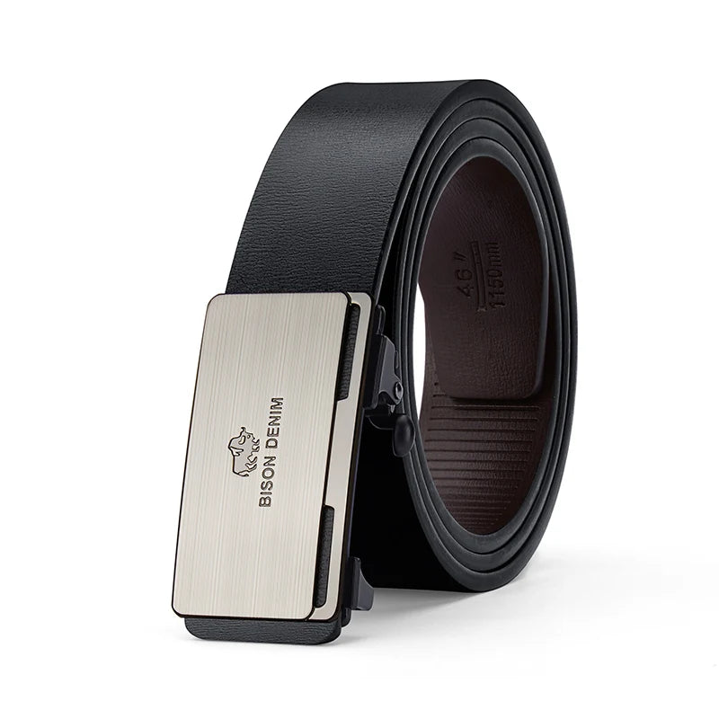 Men's Genuine Leather Belt - Automatic Buckle Dress & Casual Belt