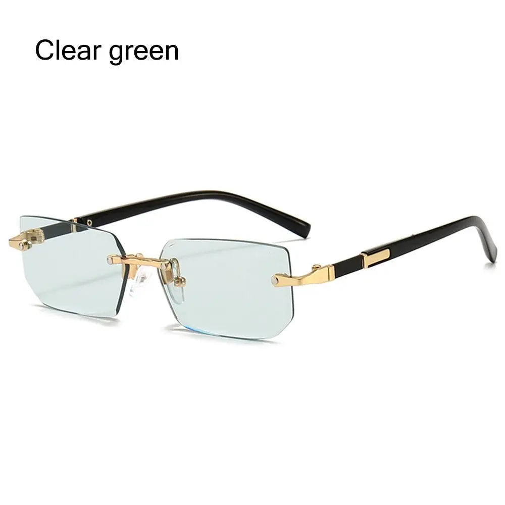 Trendy Rimless Sunglasses - Frameless Rectangle UV400