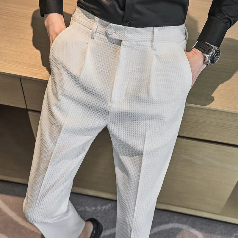 QJ CINGA Wool Suit Pants - British Style Formal Trousers