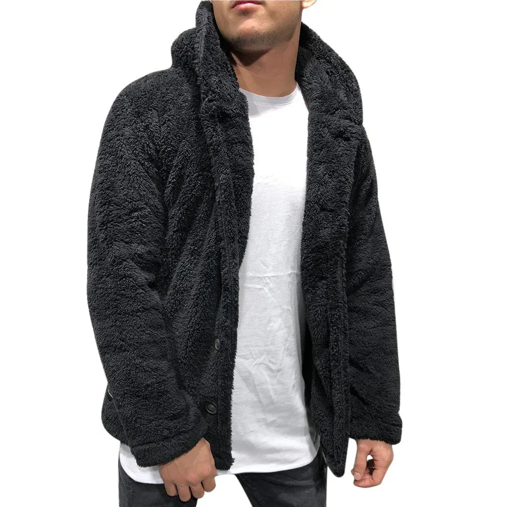 Men's Hooded Fleece Coat - Premium Winter Jacket