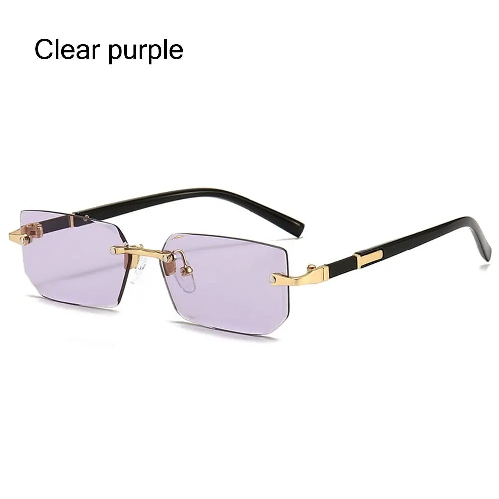 Trendy Rimless Sunglasses - Frameless Rectangle UV400
