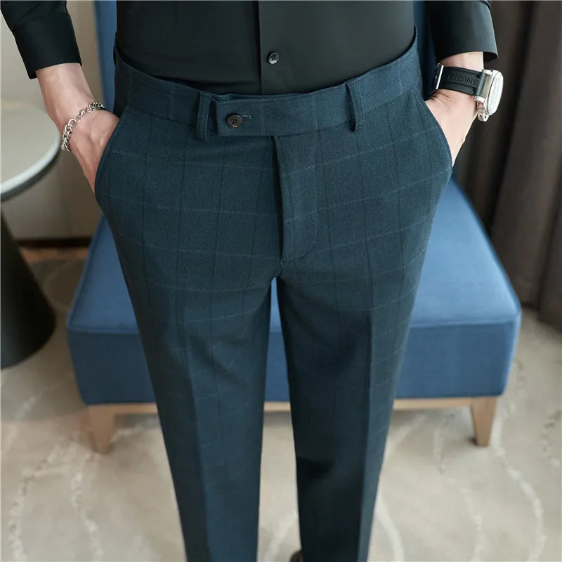 QJ CINGA Wool Suit Pants - British Style Formal Trousers