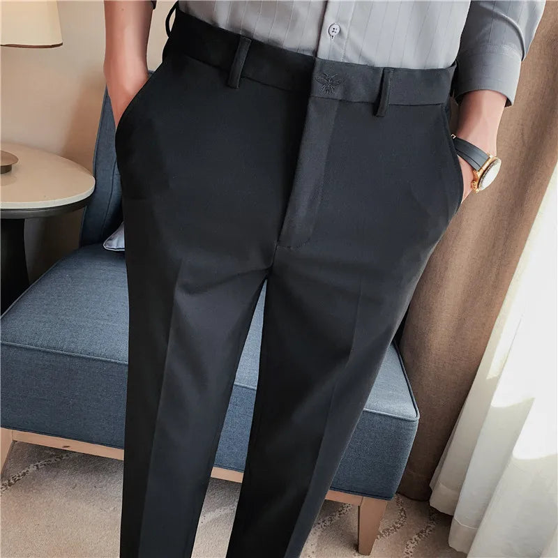 QJ CINGA Wool Suit Pants - British Style Formal Trousers