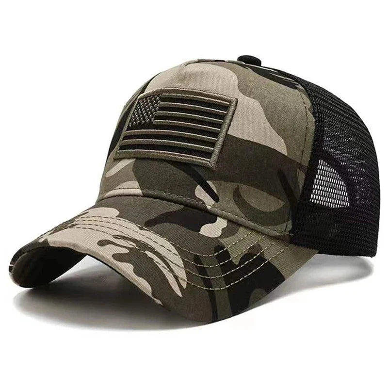 American Flag Camo Cap - Summer Sunscreen Tennis Hat