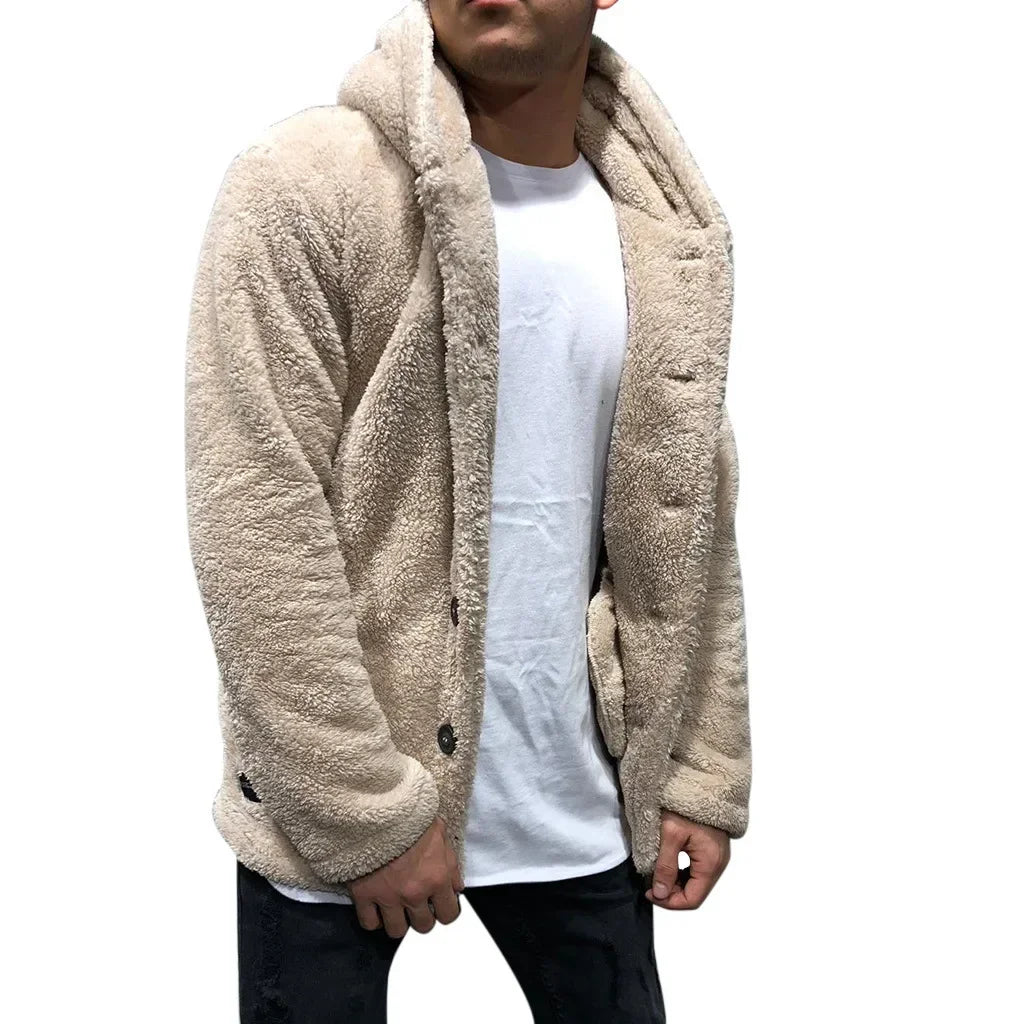 Men's Hooded Fleece Coat - Premium Winter Jacket
