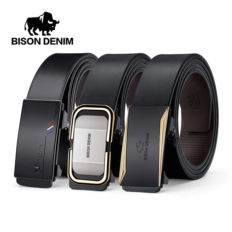 Men's Genuine Leather Belt - Automatic Buckle Dress & Casual Belt