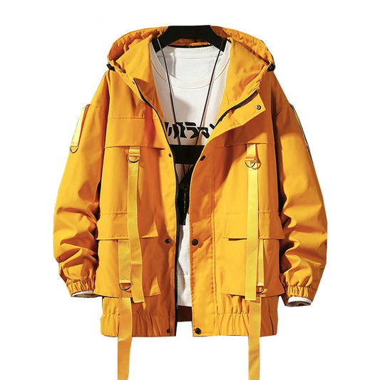 2025 Spring Bomber Jacket - Hooded Ribbons Windbreaker