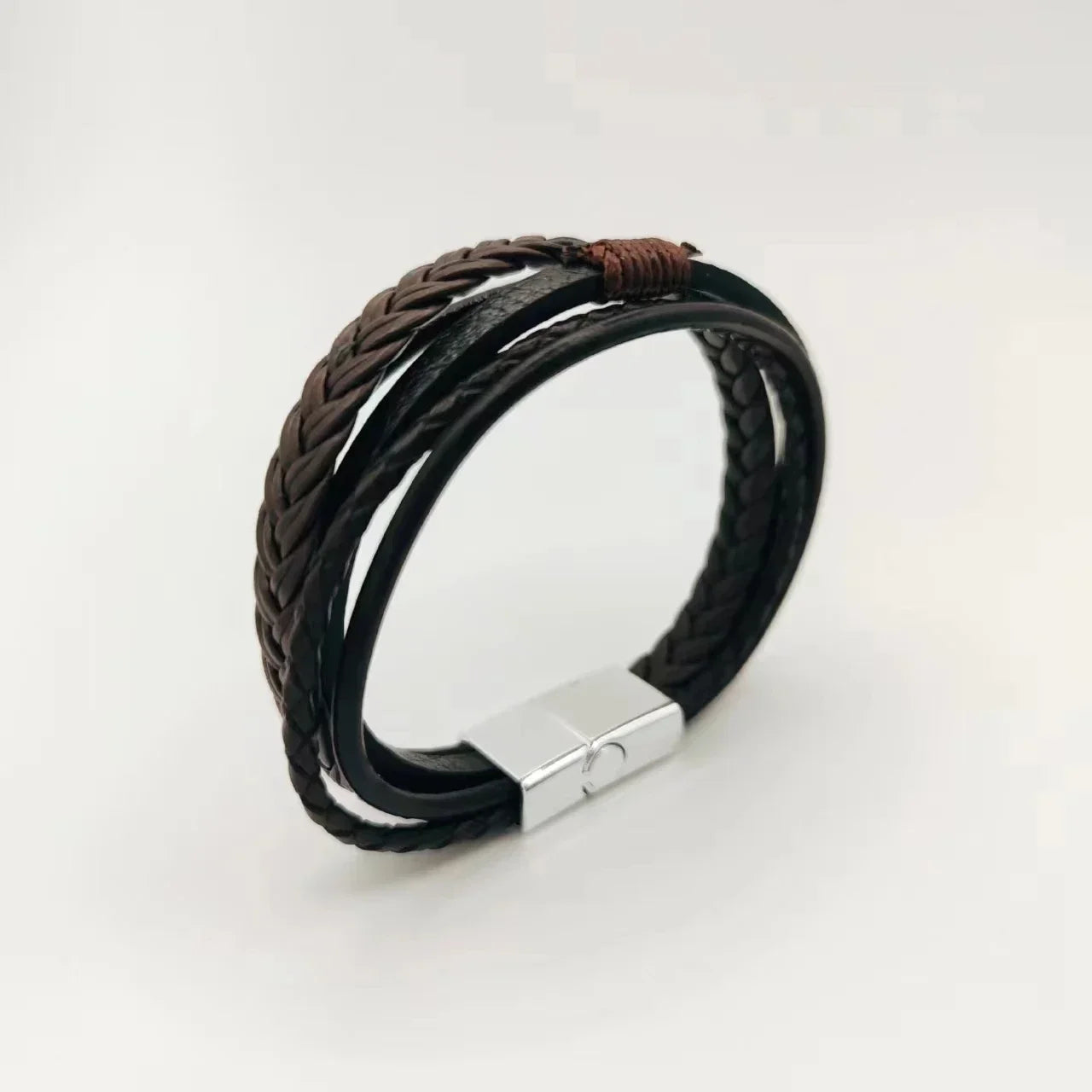Braided Leather Bracelet - Magnetic Clasp