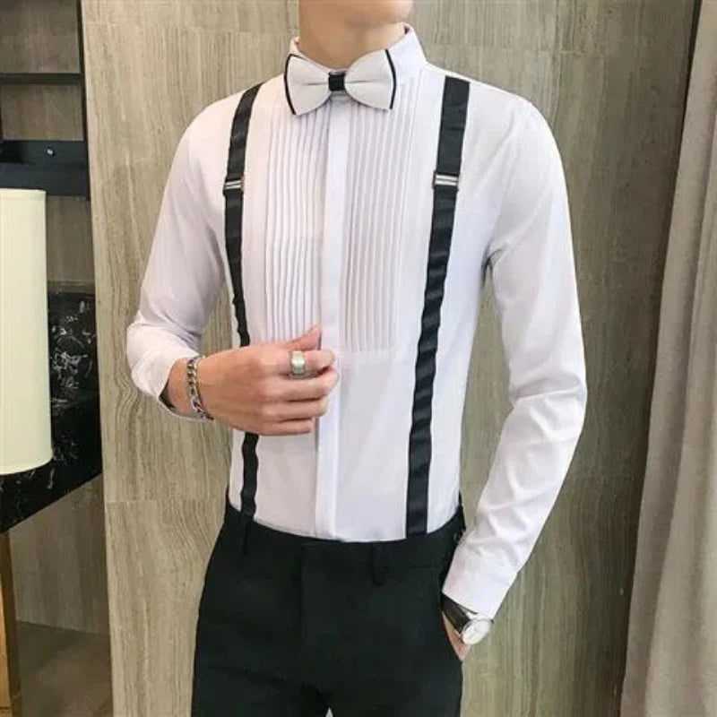 Color Blocking Blouse - Korean Nightclub Party Shirt