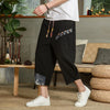 Japanese Cotton Linen Harem Pants - Men's Summer Breathable Cropped Pants