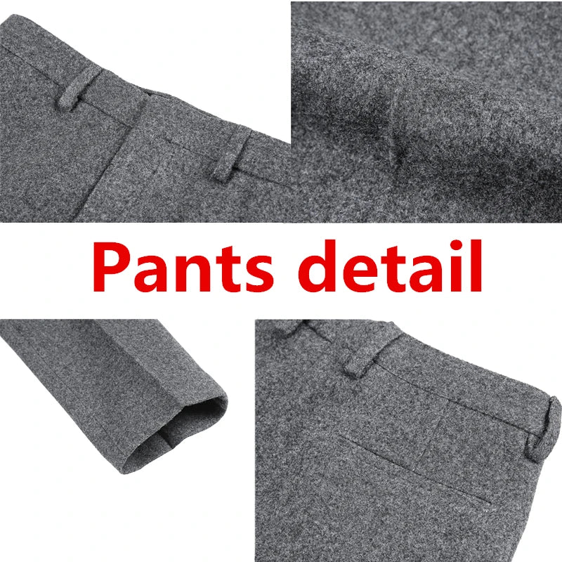 QJ CINGA Wool Suit Pants - British Style Formal Trousers
