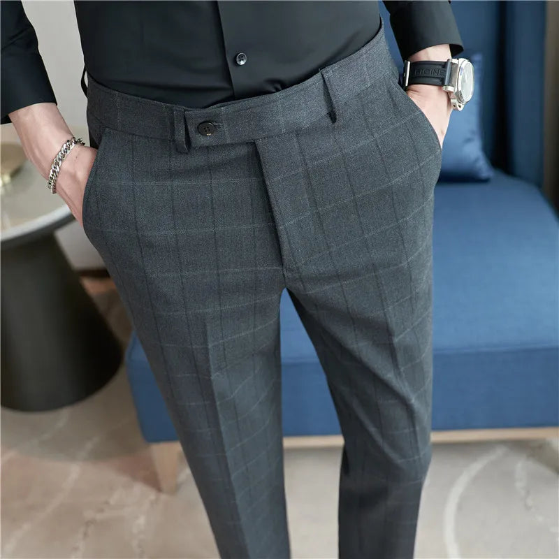 QJ CINGA Wool Suit Pants - British Style Formal Trousers