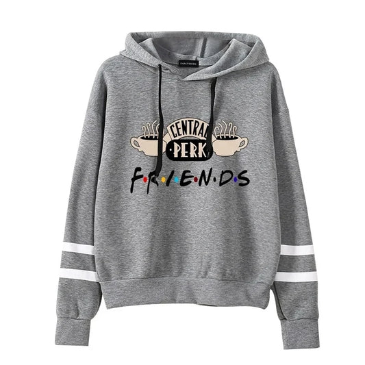 Friends TV Show Coffee Print Hoodie - Women's Pullover Sweatshirt