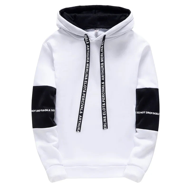 Men's Hip Hop Letter Print Hoodie - Long Sleeve Pullover Sweatshirt