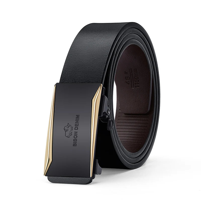 Men's Genuine Leather Belt - Automatic Buckle Dress & Casual Belt
